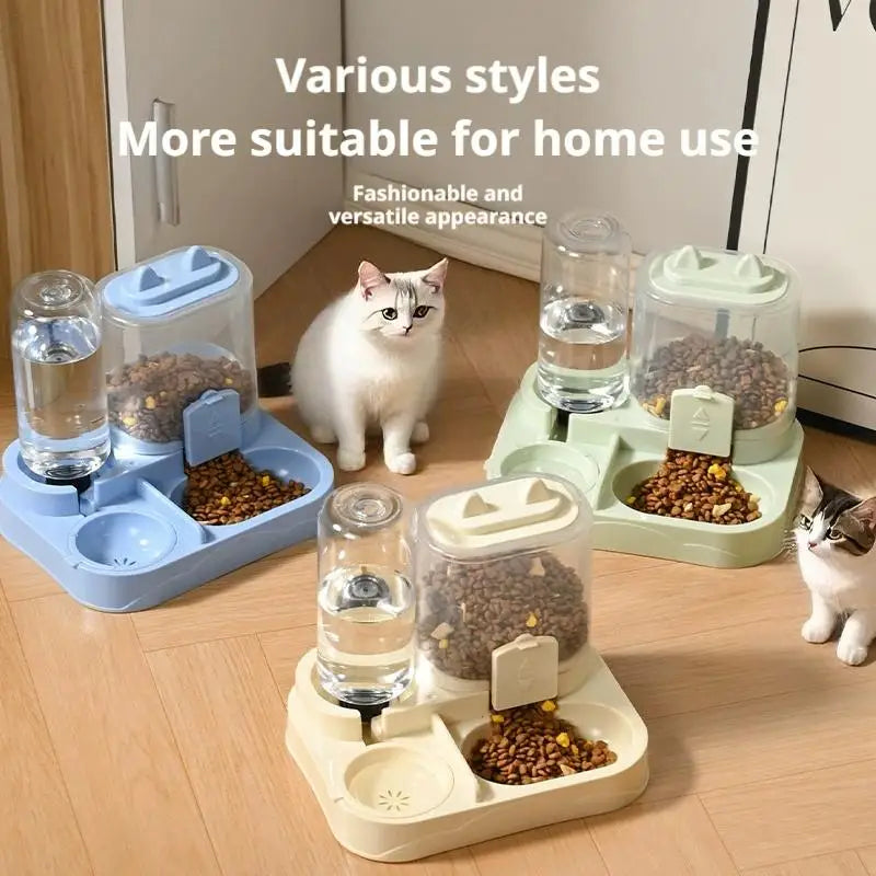Pet Feeder Dual Food Bowl All-in-One Automatic Food Water Dispenser