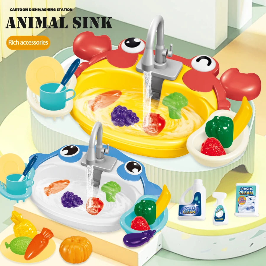 Kitchen Dishwasher Playing Toys, Electric Play Kitchen Sink Simulated