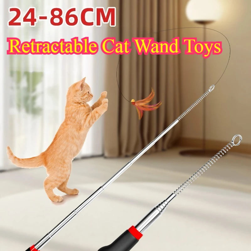 Cat Toys for Indoor Cats Interactive Cat Toy Retractable Wand Toy
