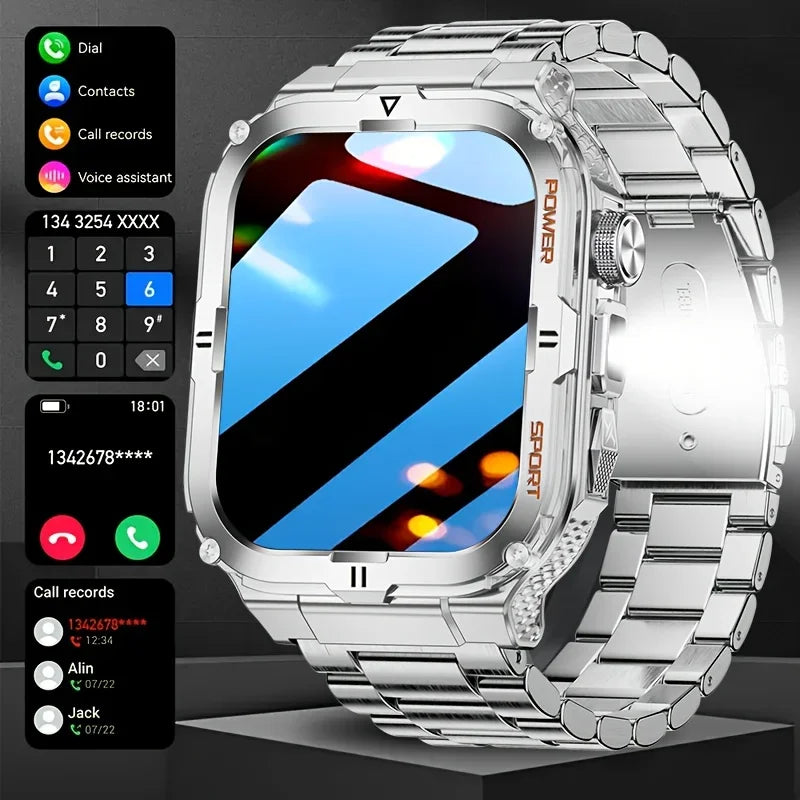 Men's Outdoor Fitness Smart Watch with Flashlight Multi-Functional