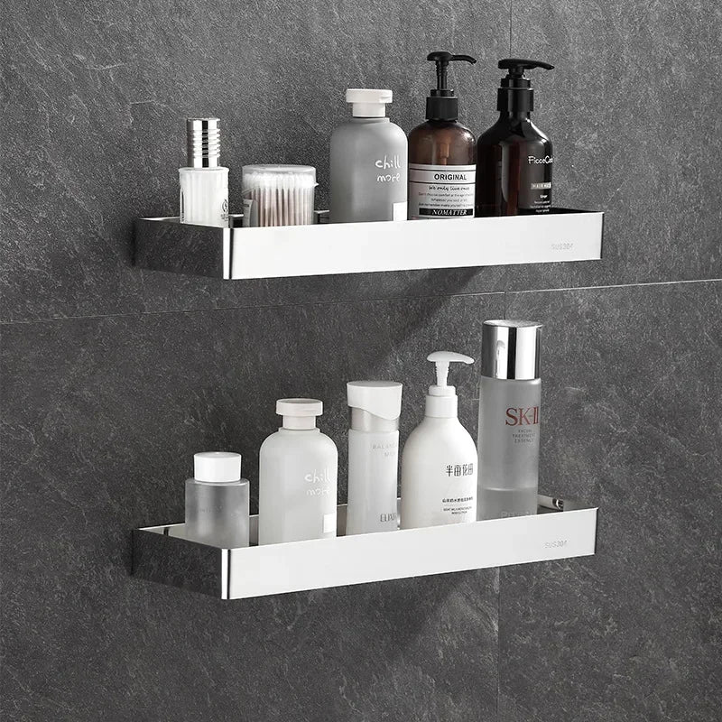 Stainless steel Chrome Bathroom Shelves toilet Storage holder Kitchen