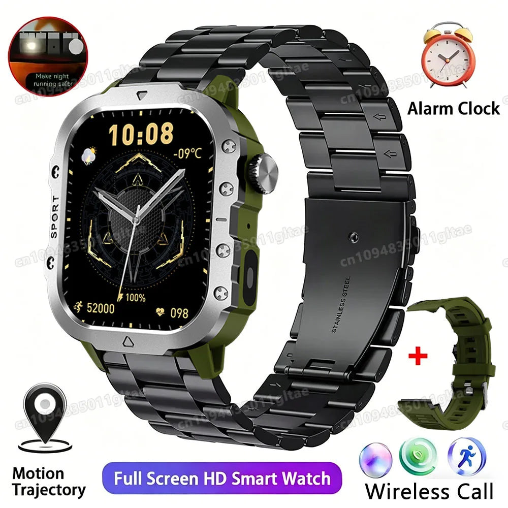 2026 New Military Smart Watch Men 3ATM Outdoor Sports Fitness Tracker Blood Pressure Health Monitor BT Calls GPS Smartwatch HT30