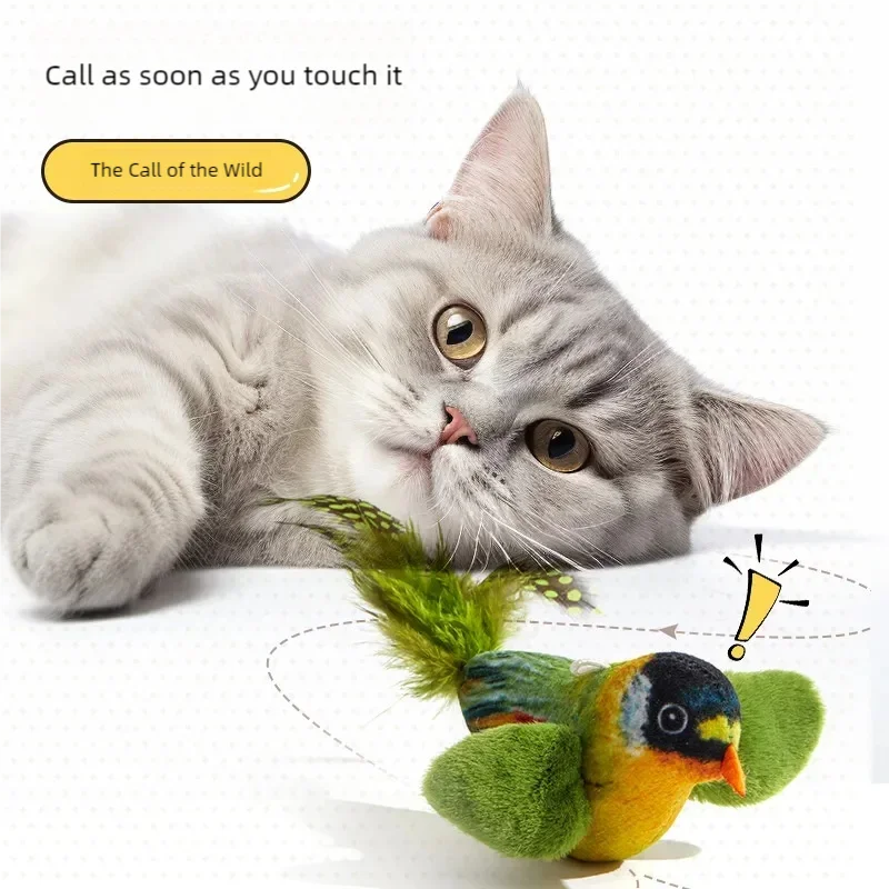 Indoor Interactive Birds Toy for Cat Chasing Teasing Simulation