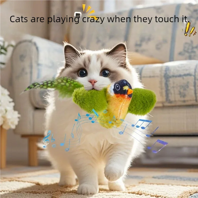 Indoor Interactive Birds Toy for Cat Chasing Teasing Simulation