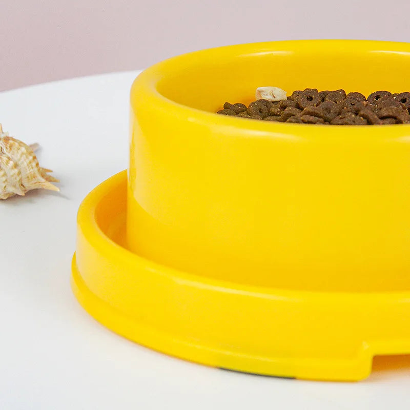 Round Pet Single Bowl for Dogs Cats Food Water Feeding Non-Slip Fixed