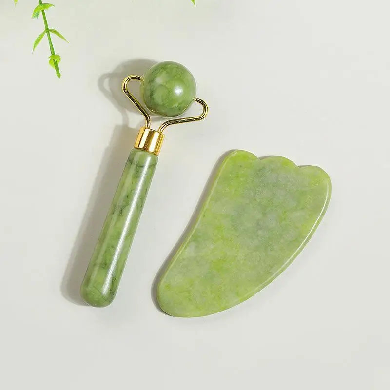 Natural Jade Roller & Gua Sha Set