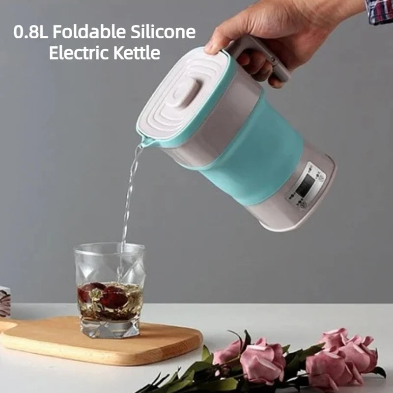 Foldable & Portable Travel Electric Kettle 0.8L Silicone Thermostatic