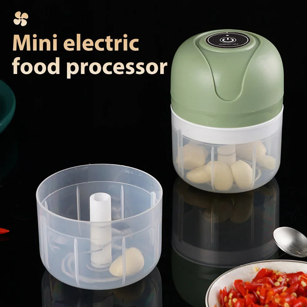 Electric Food Chopper Garlic Crusher Meat Grinder Mini Garlic Press