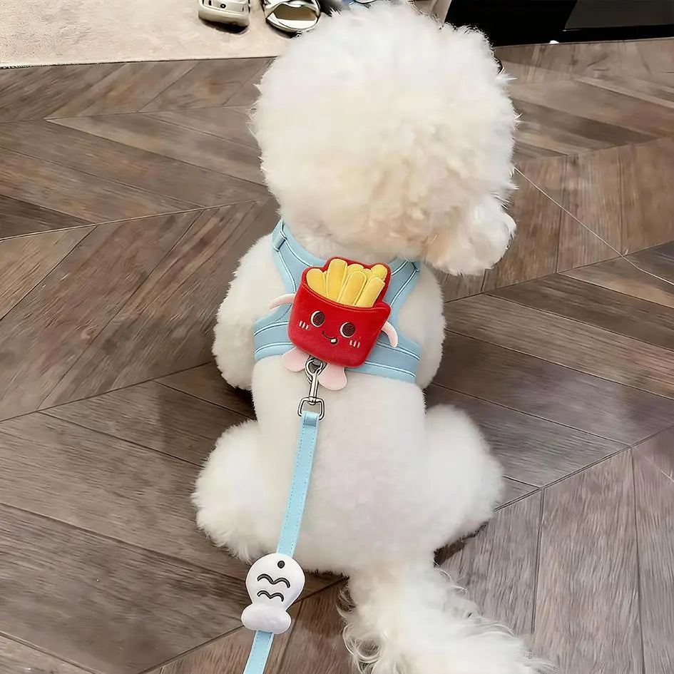 Adjustable Dog Leash Teddy Bichon Puppy Vest Style Harness Small Dog