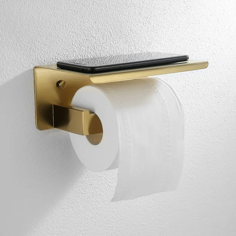 Gold Brushed Bathroom Accessories Hardware Towel Bar Rail Toilet