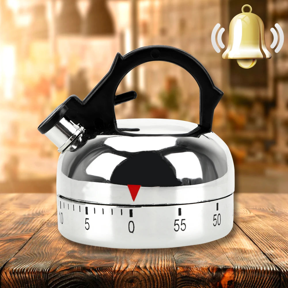 Kitchen Tool Gadgets 60 Minutes Kitchen Timer Kettle Shape Mechanical