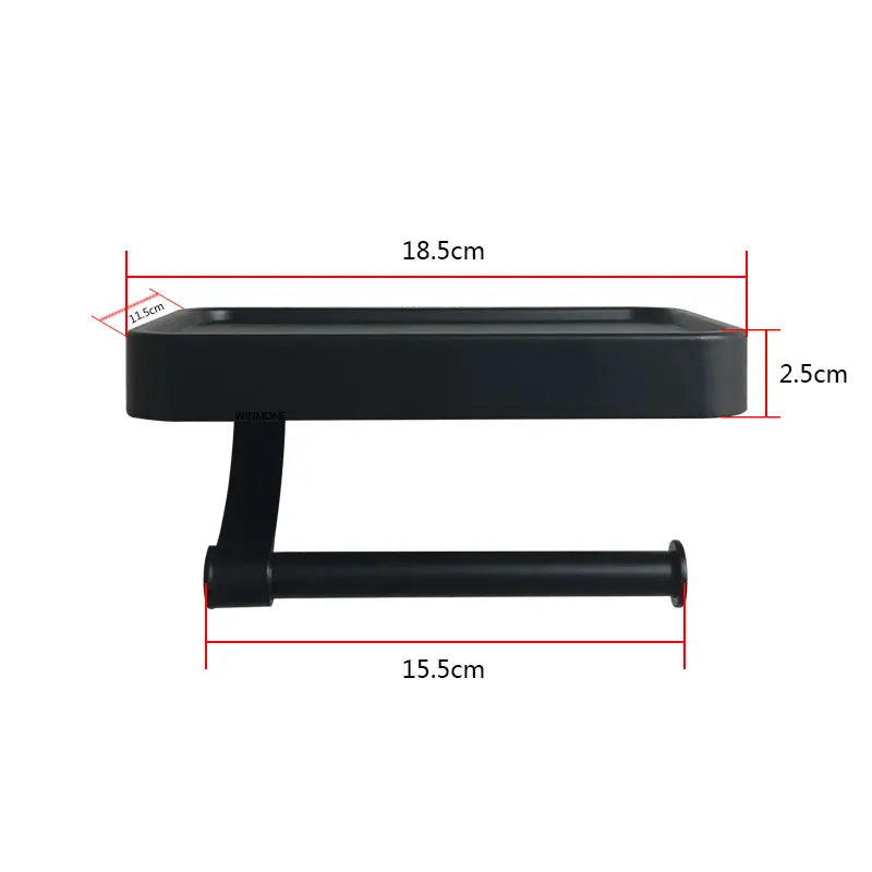 Nail Free Grey Toilet Paper Holder Aluminum Wall Mounted Toilet Paper