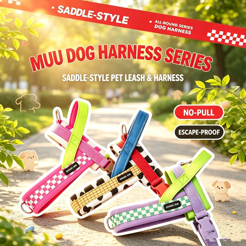 Saddle Style Dog Harness Leash No Pull Pet Vest Harness 360° Swivel