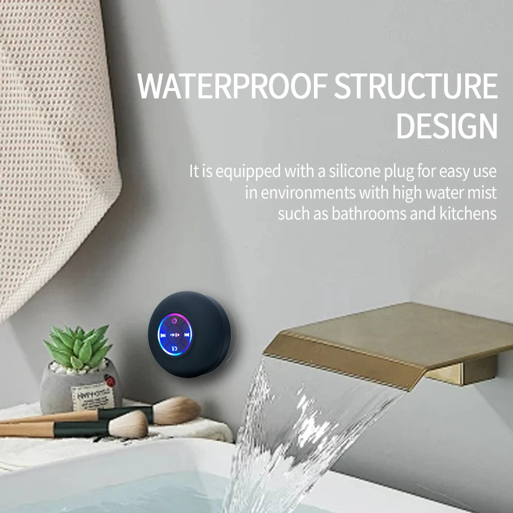 Portable Wireless Bluetooth 5.0 Speaker LED IPX4 Waterproof