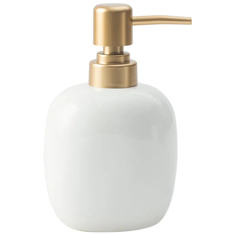 White Ceramic Soap Dispenser Hotel Bathroom Lotion Bottle Shampoo