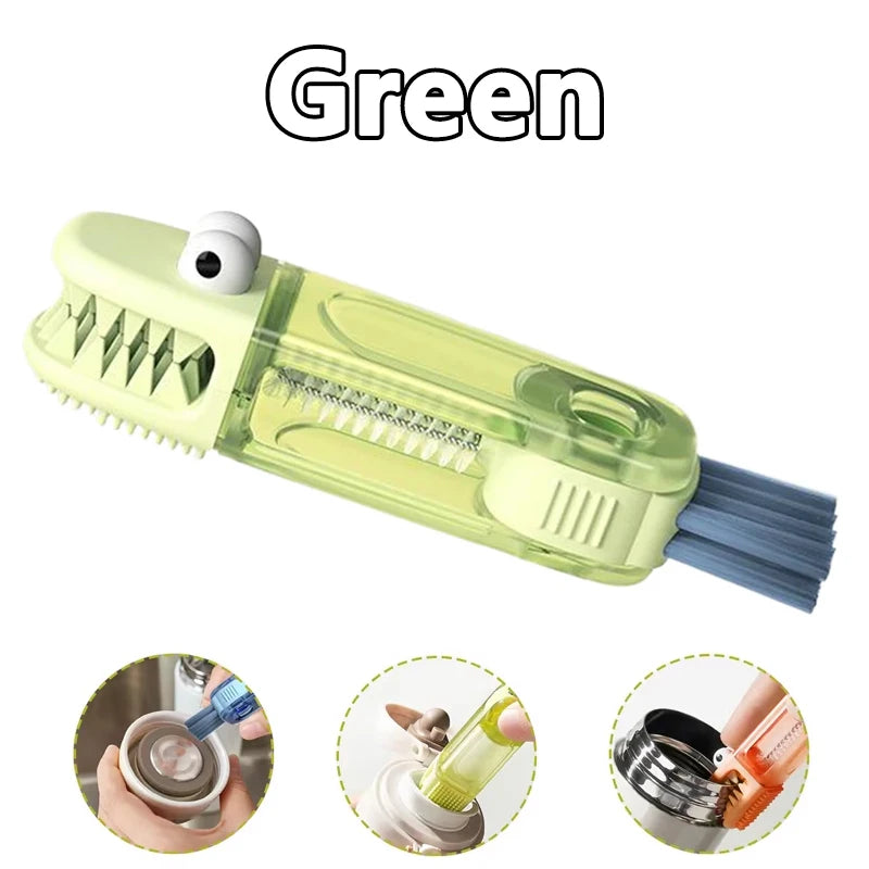 3 In 1 Multifunctional Cleaning Brush Tiny Bottle Cup Lid Detail