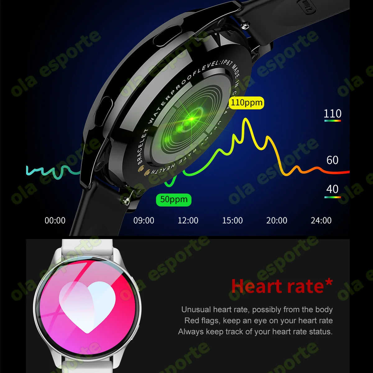 Smartwatch Women Watch 6 Health Monitoring Watch Waterproof Voice