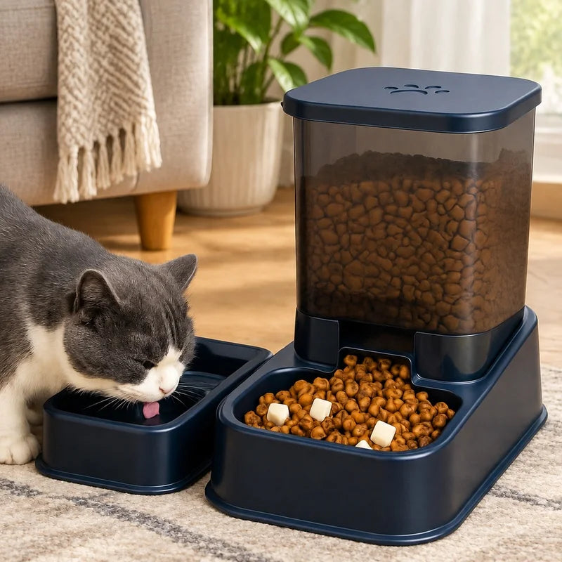 Automatic Pet Feeder Bowl with Water Supply for Cats and Dogs