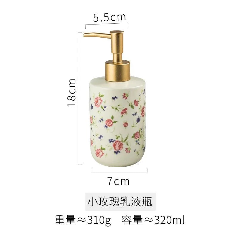 Creative Rose Shower Gel Divided Bottled Press-on Ceramic Hand