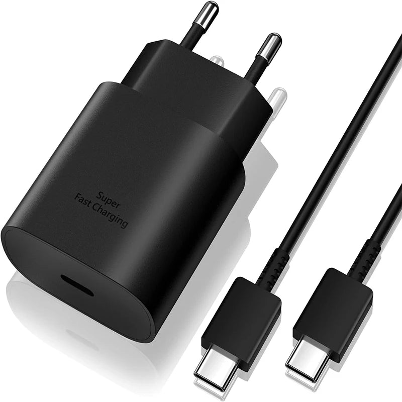 USB C 25W Fast Wall Charger with USB C to Type C Fast Charging Cable