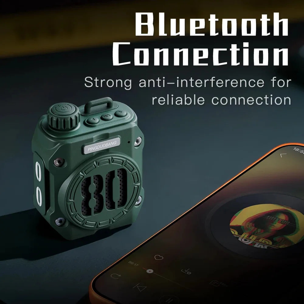 Portable Bluetooth Speaker Outdoor Mecha Style Mini Radio Hifi Music