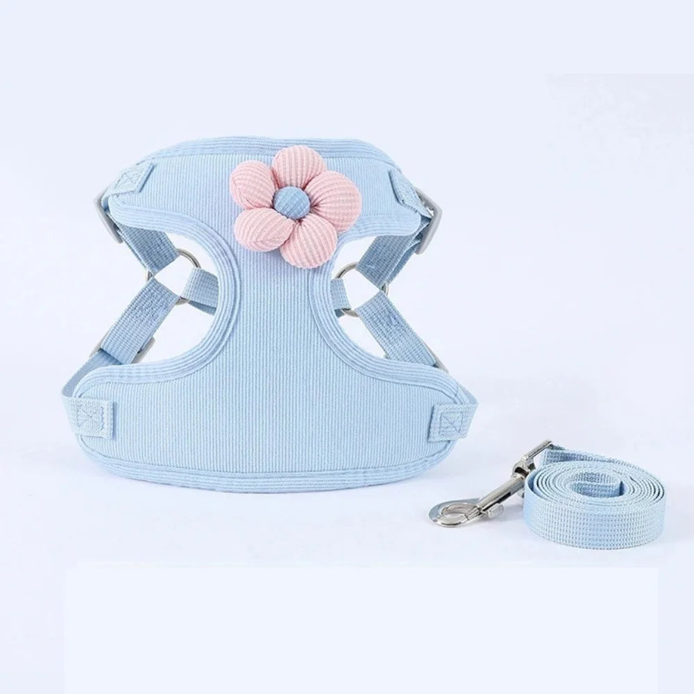 Dog Harness with 1.5m Leash Set Adjustable Pet Harness for Puppy Cats
