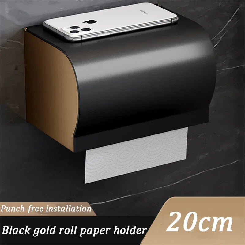 gold Bathroom Shelf Hook Toilet Paper Holder Toilet Brush Towel