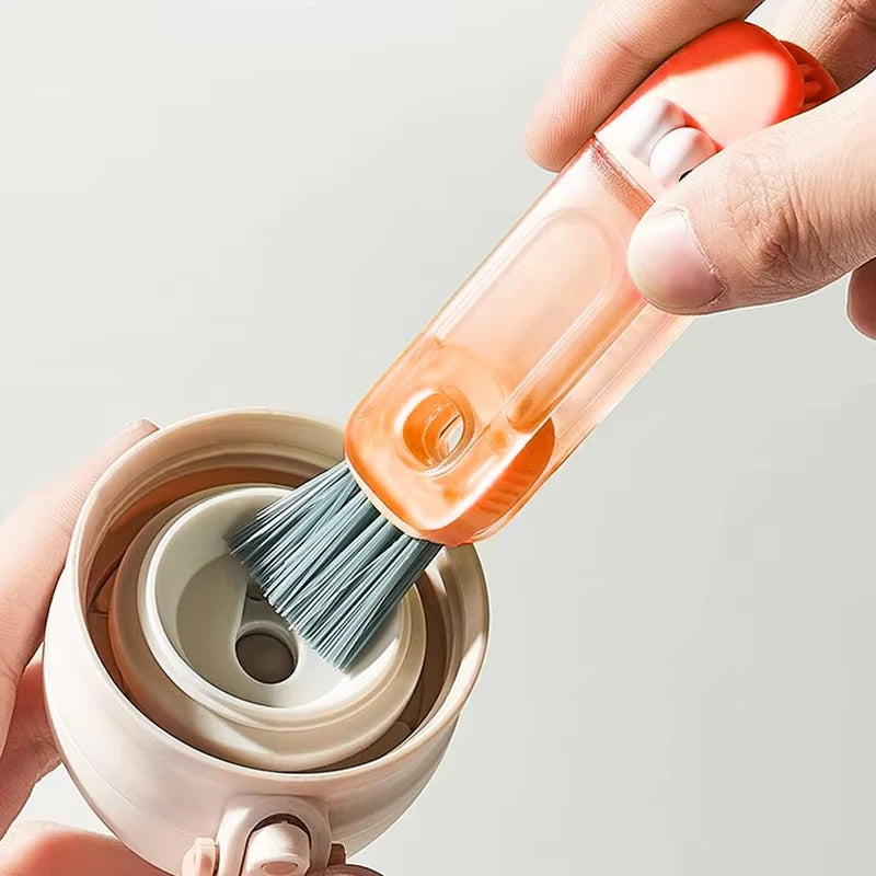 3 In 1 Multifunctional Cleaning Brush Tiny Bottle Cup Lid Detail
