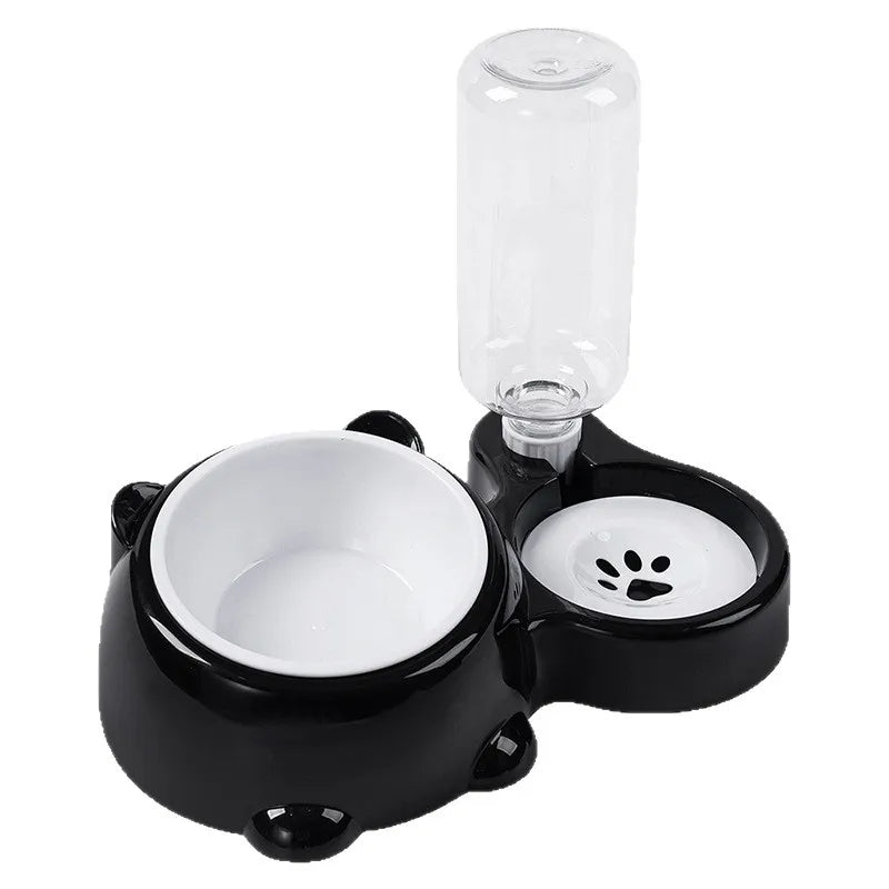 Pet Bowl 2-in-1 Auto Water Feeder, Tilted Elevated Cat Dog Bowl for