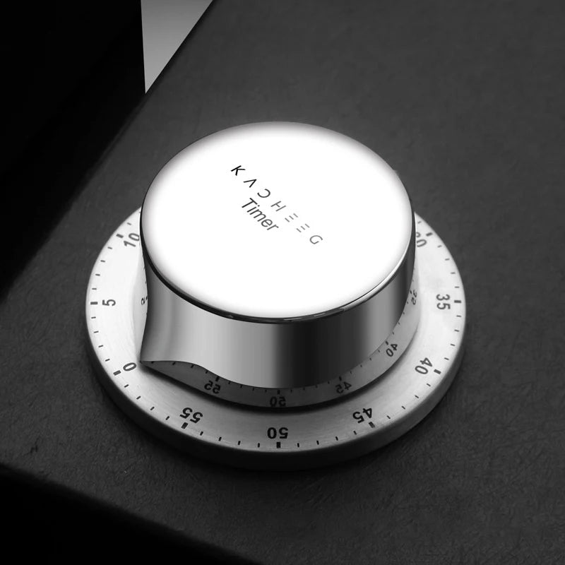 Stainless Steel Kitchen Timer with Magnetic Base Mechanical Cooking