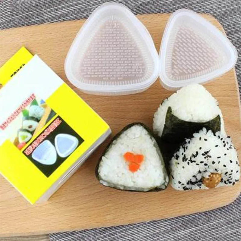 2Pcs Triangular Plastic Sushi Rice Ball Maker Mould Onigiri Mold Set