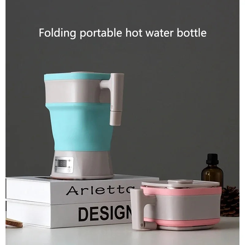 Foldable & Portable Travel Electric Kettle 0.8L Silicone Thermostatic