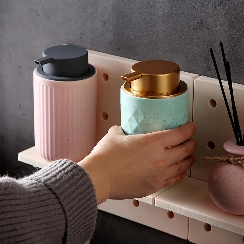 Ceramic press type bath gel bubble bottle hand wash shampoo soap