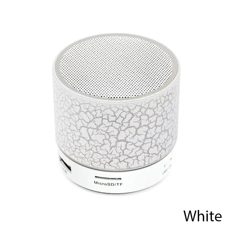Portable Mini Bluetooth Speaker Colorful LED Light Subwoofer, TF USB