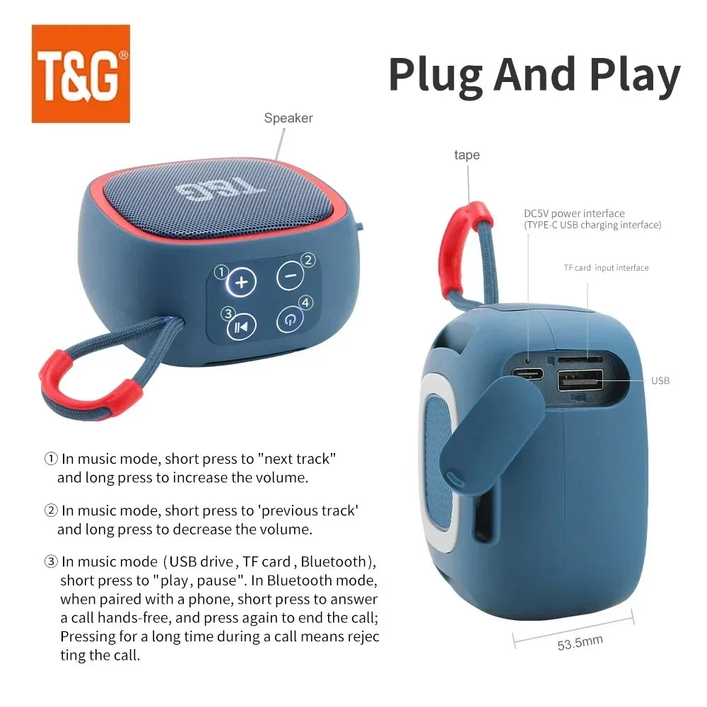 Portable Bluetooth Speaker Radio FM Mini Wireless Waterproof