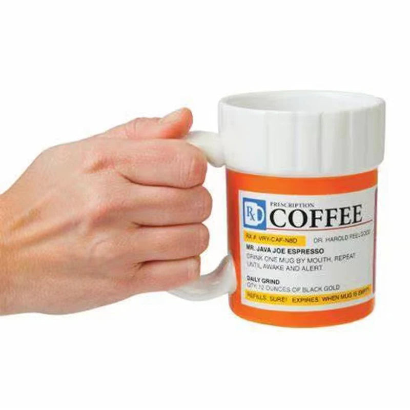Creative Ceramic Coffee cup Medicine Bottle Mug Breakfast Milk Pot