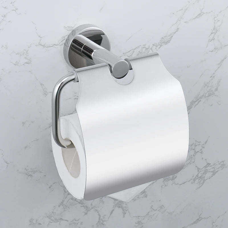 Bathroom Accessories Chrome Polished Toilet Brush Holder Towel Bar