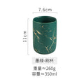 Creative Marbled Gold Plated Mouthwash Cup Couple Toothbrush Holder