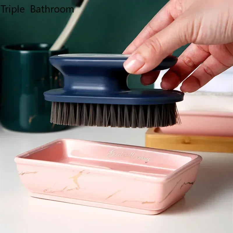 Light Luxury Soap Holder Ceramic Rectangle Household Bathroom