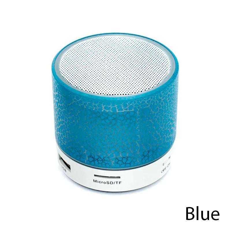 Portable Mini Bluetooth Speaker Colorful LED Light Subwoofer, TF USB