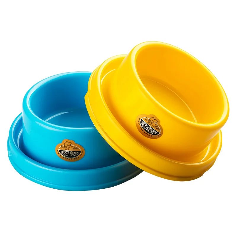 Round Pet Single Bowl for Dogs Cats Food Water Feeding Non-Slip Fixed
