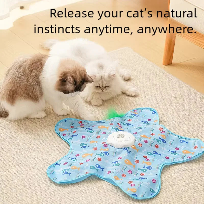 Cat Hunting Carpet, Teasing Stick, Five Pointed Star Toy, Automatic