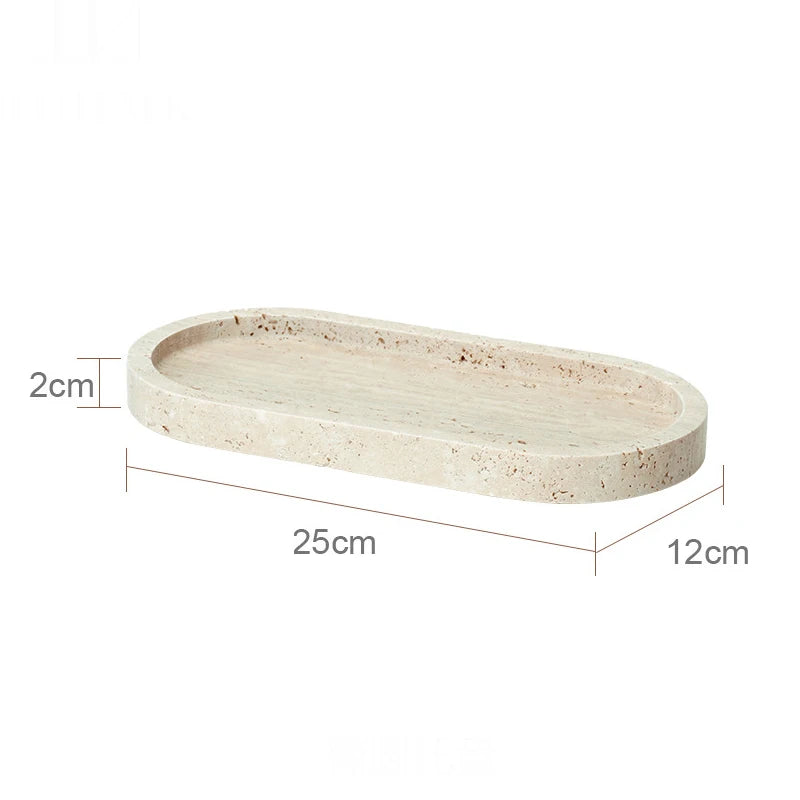 Beige Travertine Bathroom Accessories Set Natural Marble Soap