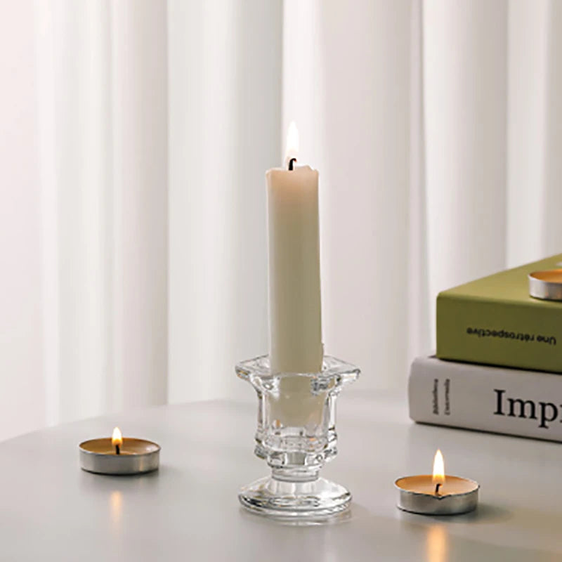 Glass Candle Holder Novelty Nordic Decor Candlestick Romantic Candle