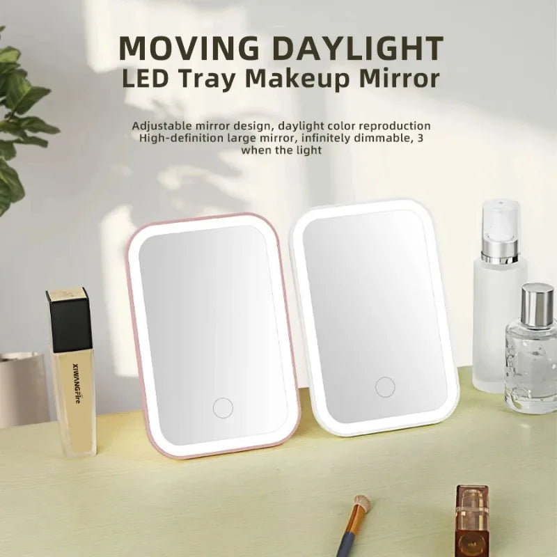 Folding LED Makeup Mirror