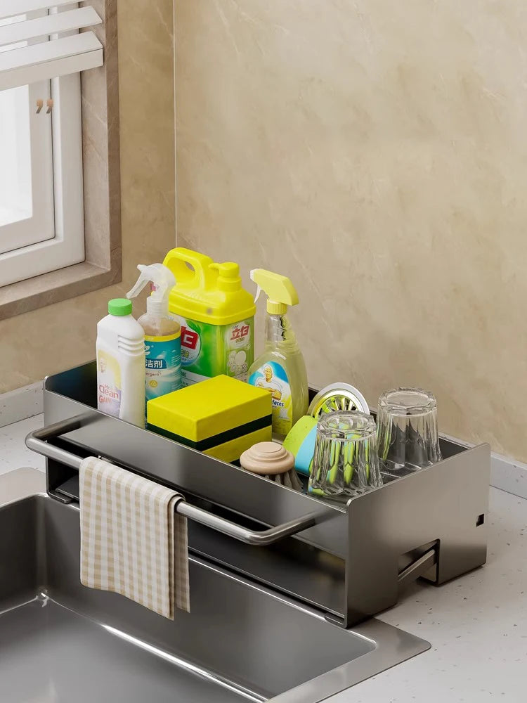 Kitchen Sink Stand Sponge Holder Dish Drainer Organizers Storage