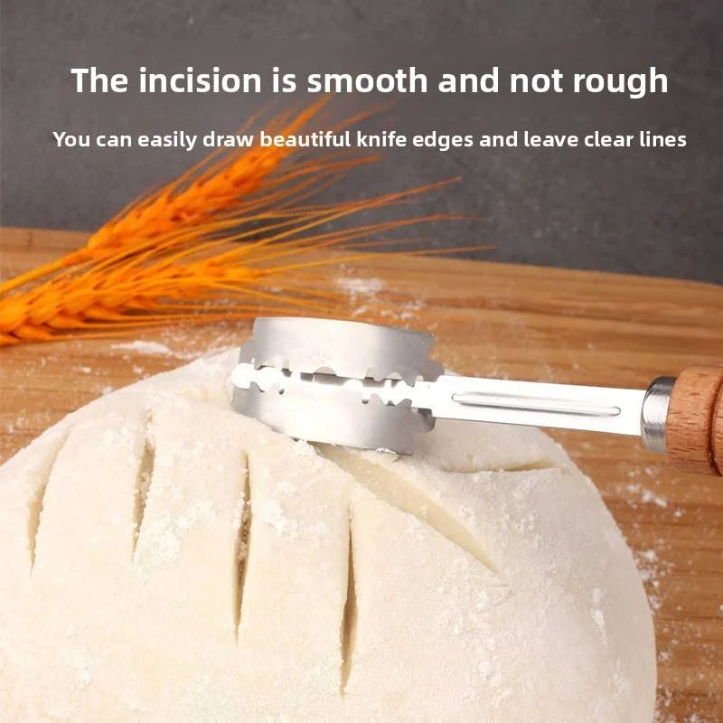 1-5P Bread Cutter French Bread Blades Kitchen Gadgets Normal Wood
