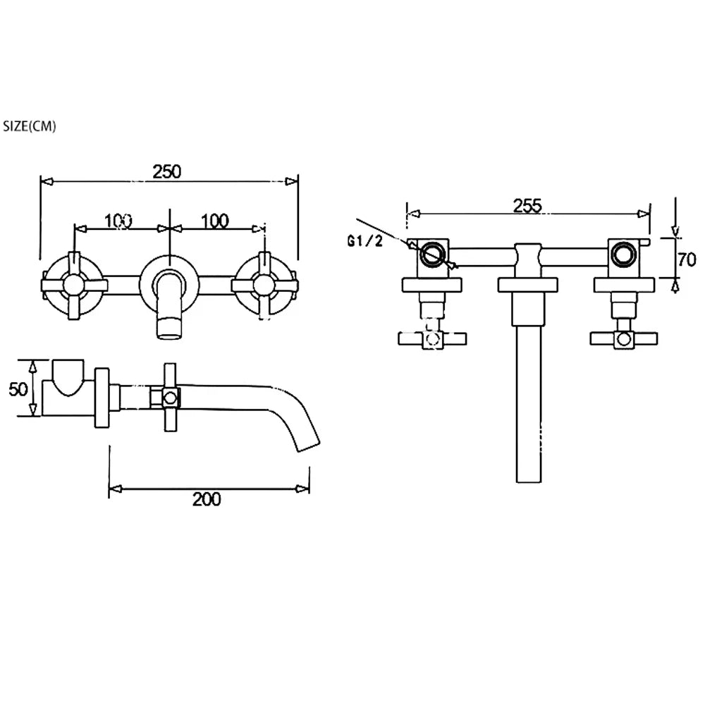 Smesiteli Modern Rose Gold Basin Faucet Double Handle Brass Surface