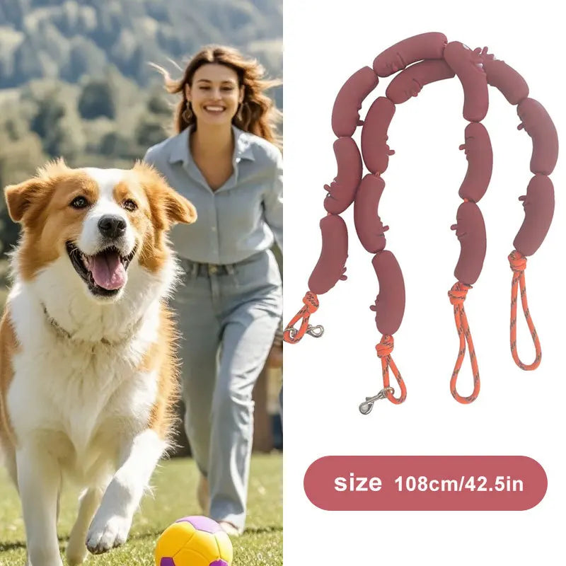 Funny Sausage Shaped Dog Leash, Novelty Hot Dog Waliking Rope Durable
