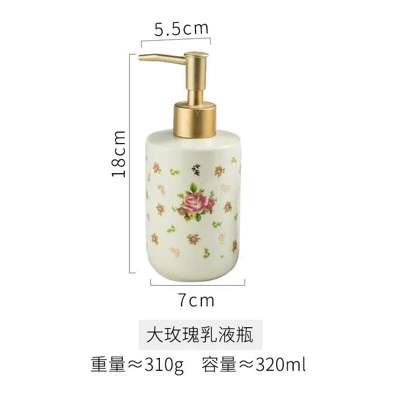 Creative Rose Shower Gel Divided Bottled Press-on Ceramic Hand